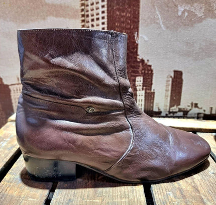Vintage 80s Shuperb Leather Cuban Heel Boots - Yatva