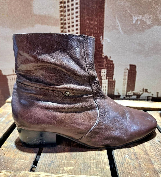Vintage 80s Shuperb Leather Cuban Heel Boots - Yatva
