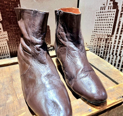 Vintage 80s Shuperb Leather Cuban Heel Boots - Yatva