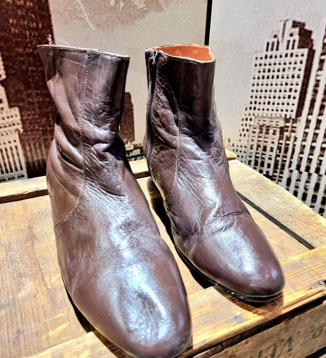 Vintage 80s Shuperb Leather Cuban Heel Boots - Yatva