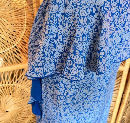 Vintage 80's Silk Peplum Dress - Yatva