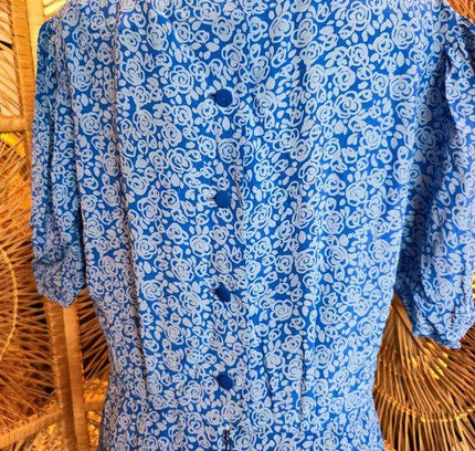 Vintage 80's Silk Peplum Dress - Yatva