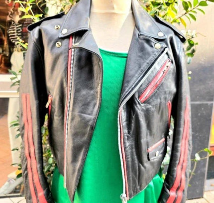 Vintage 80's Smoked Salmon Leather Jacket - Yatva