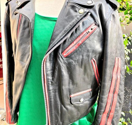 Vintage 80's Smoked Salmon Leather Jacket - Yatva