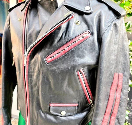 Vintage 80's Smoked Salmon Leather Jacket - Yatva