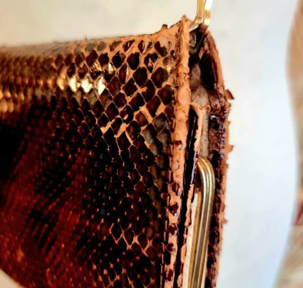 Vintage 80s Snakeskin Shoulder / Clutch bag - Yatva