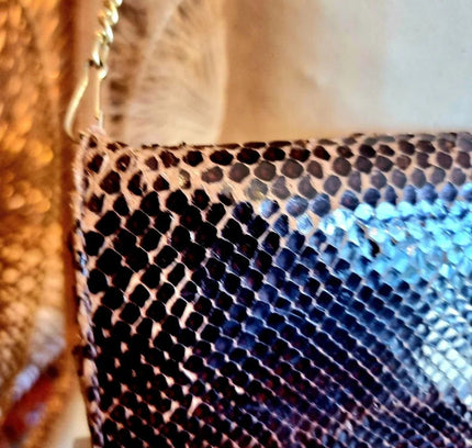 Vintage 80s Snakeskin Shoulder / Clutch bag - Yatva