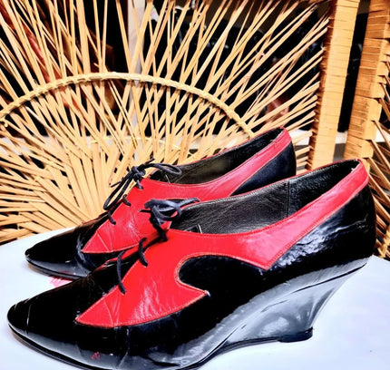 Vintage 80's Splitz Wedge Shoes - Yatva