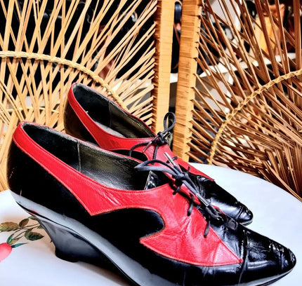Vintage 80's Splitz Wedge Shoes - Yatva