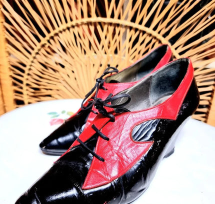 Vintage 80's Splitz Wedge Shoes - Yatva