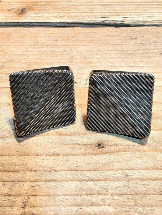 Vintage 80's Square Clip - On Earrings - Yatva