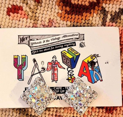 Vintage 80's Square Clip - On Earrings - Yatva