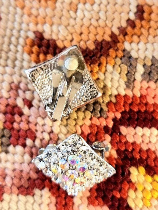 Vintage 80's Square Clip - On Earrings - Yatva