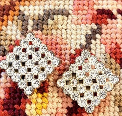Vintage 80's Square Clip - On Earrings - Yatva