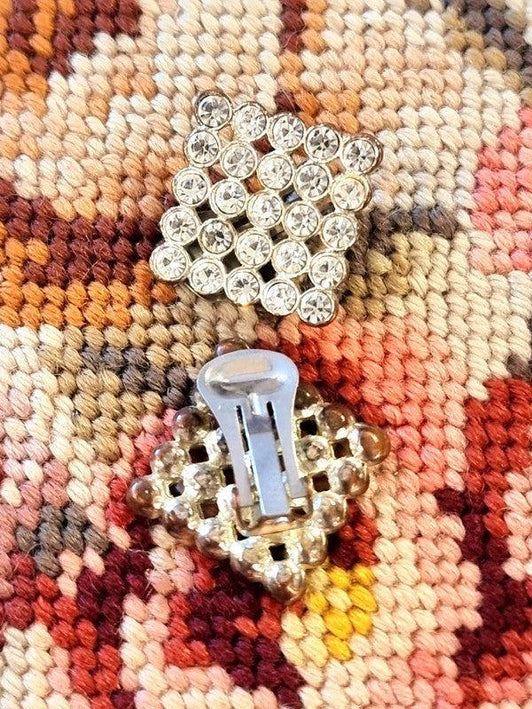 Vintage 80's Square Clip - On Earrings - Yatva
