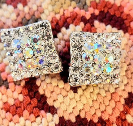 Vintage 80's Square Clip - On Earrings - Yatva