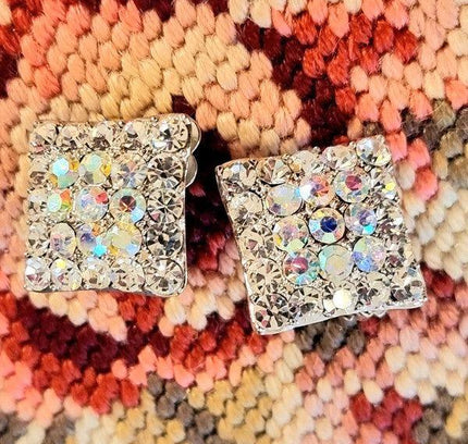 Vintage 80's Square Clip - On Earrings - Yatva