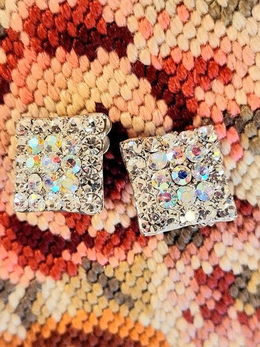 Vintage 80's Square Clip - On Earrings - Yatva
