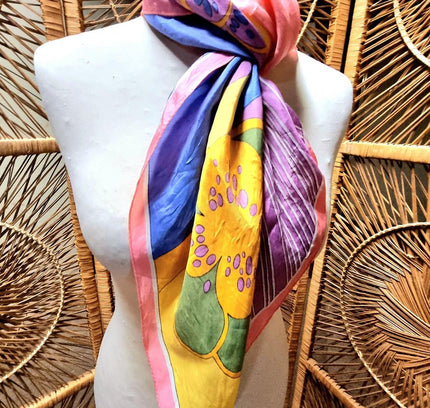 Vintage 80's Square Scarf - Yatva