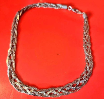 Vintage 80s Sterling Silver Braided Necklace - Yatva