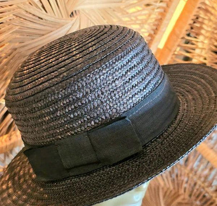 Vintage 80s Straw Sun Hat - Yatva