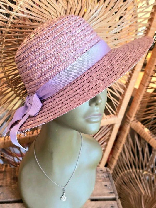 Vintage 80s Straw Sun Hat - Yatva