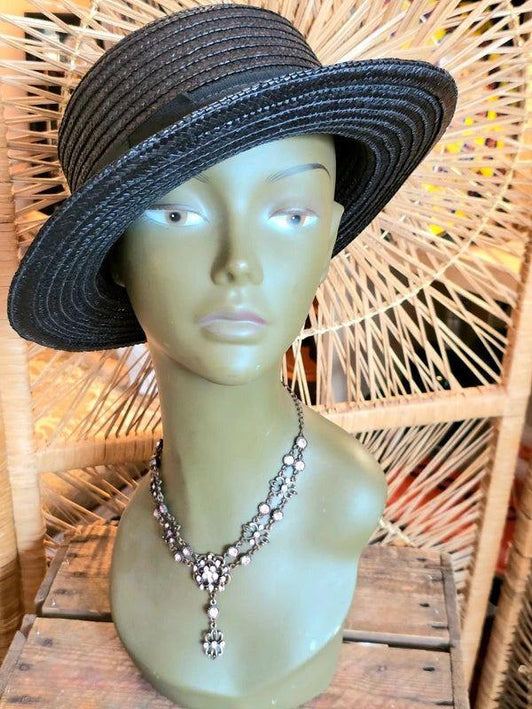 Vintage 80s Straw Sun Hat - Yatva