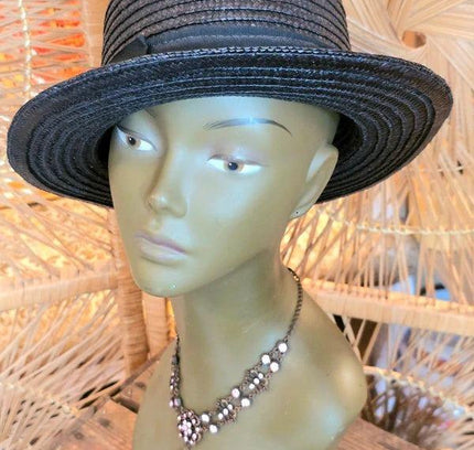 Vintage 80s Straw Sun Hat - Yatva