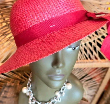 Vintage 80's Straw Sun Hat - Yatva