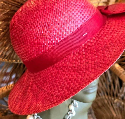 Vintage 80's Straw Sun Hat - Yatva