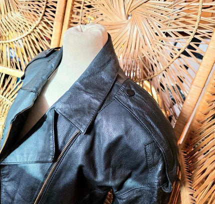 Vintage 80's Teen Club Leather Coat - Yatva