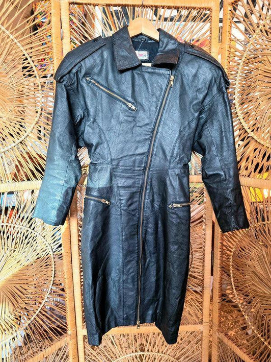 Vintage 80's Teen Club Leather Coat - Yatva