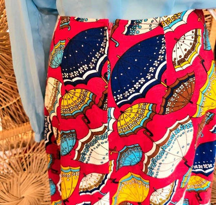 Vintage 80's Umbrella Upcycled Skirt - Yatva