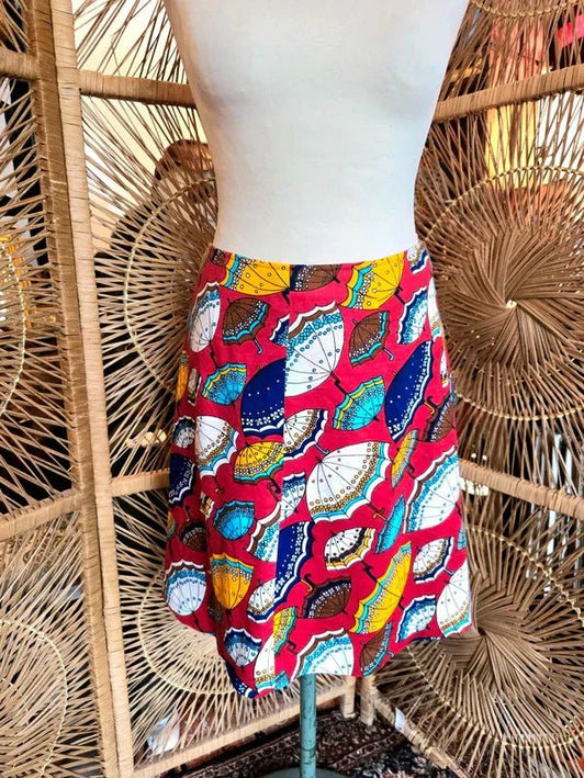 Vintage 80's Umbrella Upcycled Skirt - Yatva