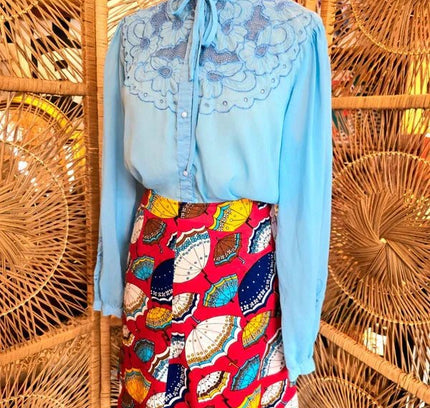 Vintage 80's Umbrella Upcycled Skirt - Yatva