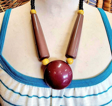 Vintage 80s Unique Chunky Necklace - Yatva