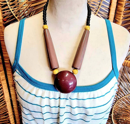 Vintage 80s Unique Chunky Necklace - Yatva