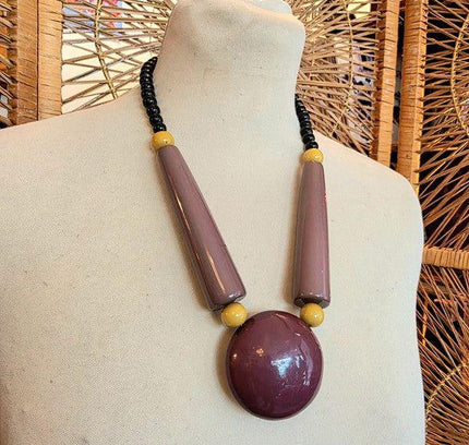 Vintage 80s Unique Chunky Necklace - Yatva