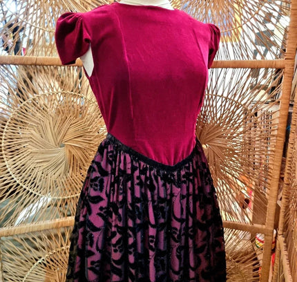 Vintage 80s Velvet Party Dress - Yatva