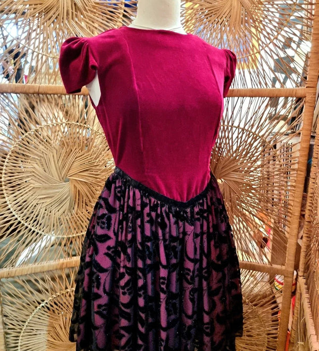 Vintage 80s Velvet Party Dress - Yatva