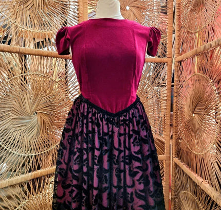 Vintage 80s Velvet Party Dress - Yatva