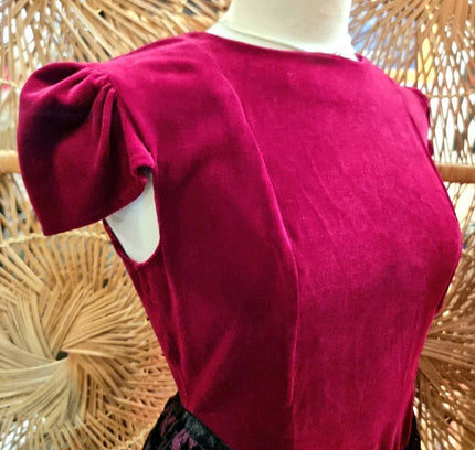 Vintage 80s Velvet Party Dress - Yatva