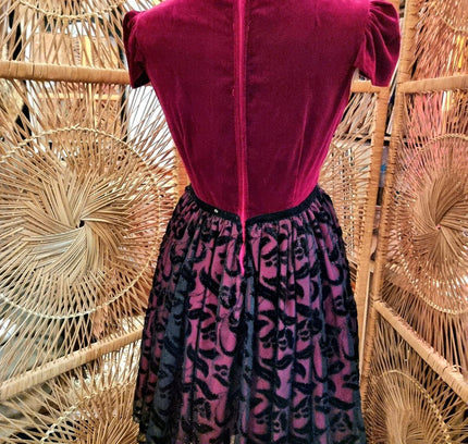 Vintage 80s Velvet Party Dress - Yatva
