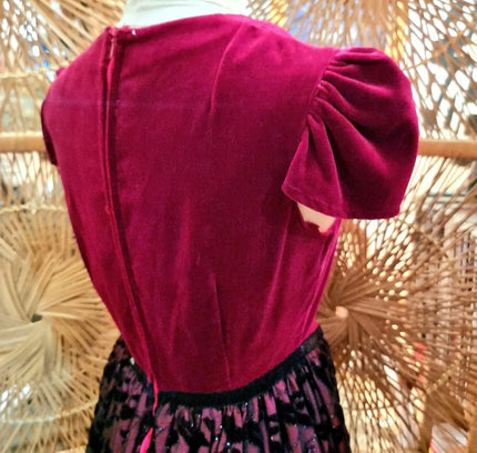 Vintage 80s Velvet Party Dress - Yatva