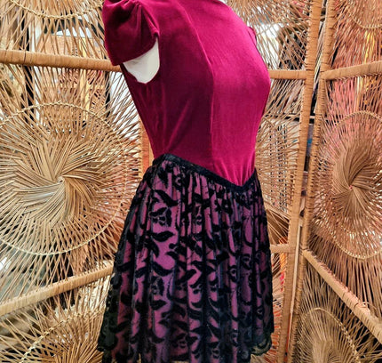 Vintage 80s Velvet Party Dress - Yatva