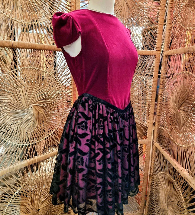 Vintage 80s Velvet Party Dress - Yatva