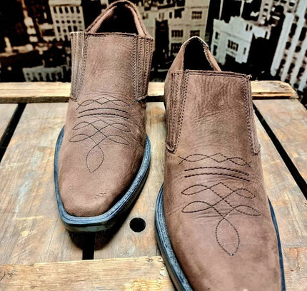 Vintage 80's Via Roma Cowboy Ankle Boots - Yatva
