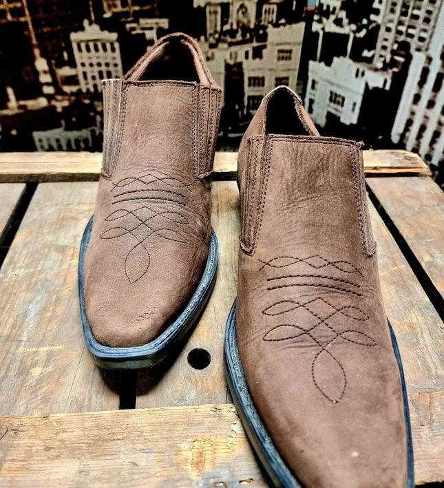 Vintage 80's Via Roma Cowboy Ankle Boots - Yatva
