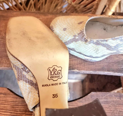Vintage 80s Vigevano Slingback Shoes - Yatva