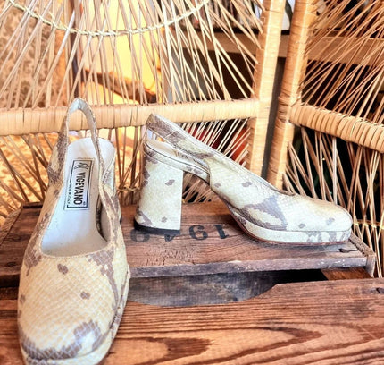 Vintage 80s Vigevano Slingback Shoes - Yatva